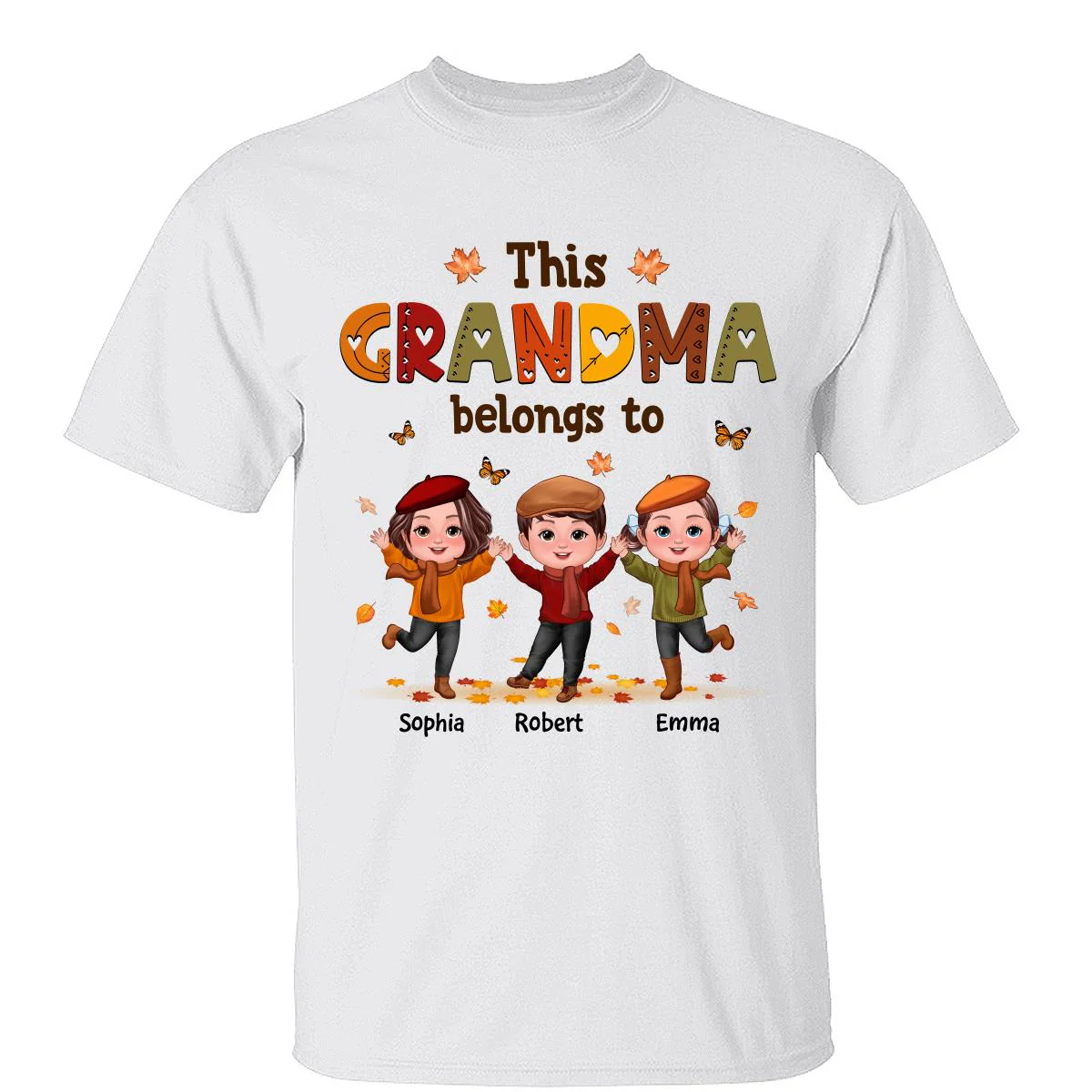 This Grandma Mom Belongs To Fall Season Happ Kids Personalized Shirt