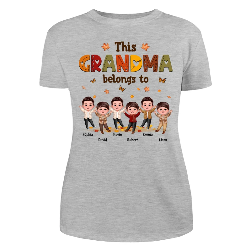 This Grandma Mom Belongs To Fall Season Happ Kids Personalized Shirt - Image 10