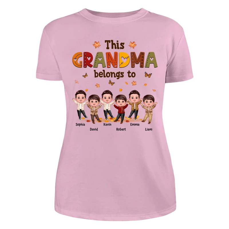 This Grandma Mom Belongs To Fall Season Happ Kids Personalized Shirt - Image 11