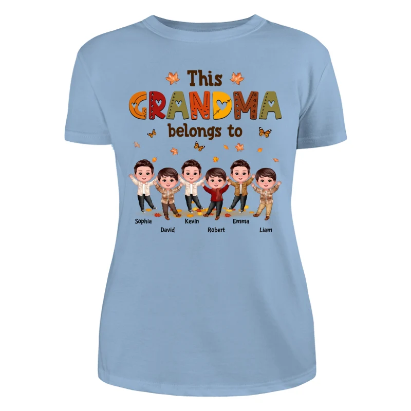 This Grandma Mom Belongs To Fall Season Happ Kids Personalized Shirt - Image 12