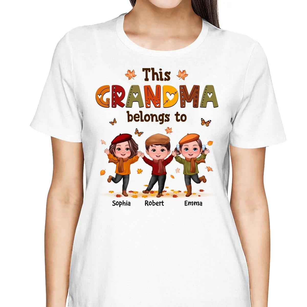 This Grandma Mom Belongs To Fall Season Happ Kids Personalized Shirt - Image 2