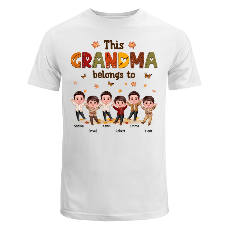 This Grandma Mom Belongs To Fall Season Happ Kids Personalized Shirt - Image 5