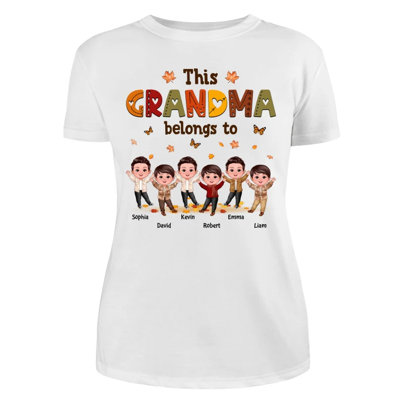 This Grandma Mom Belongs To Fall Season Happ Kids Personalized Shirt - Image 9