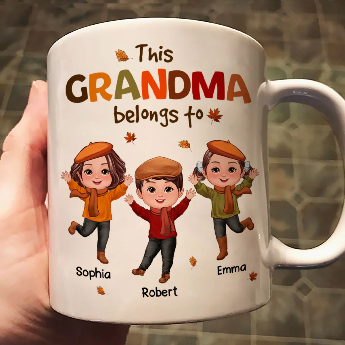 This Grandma Mom Belongs To Fall Season Personalized Mug - Image 2