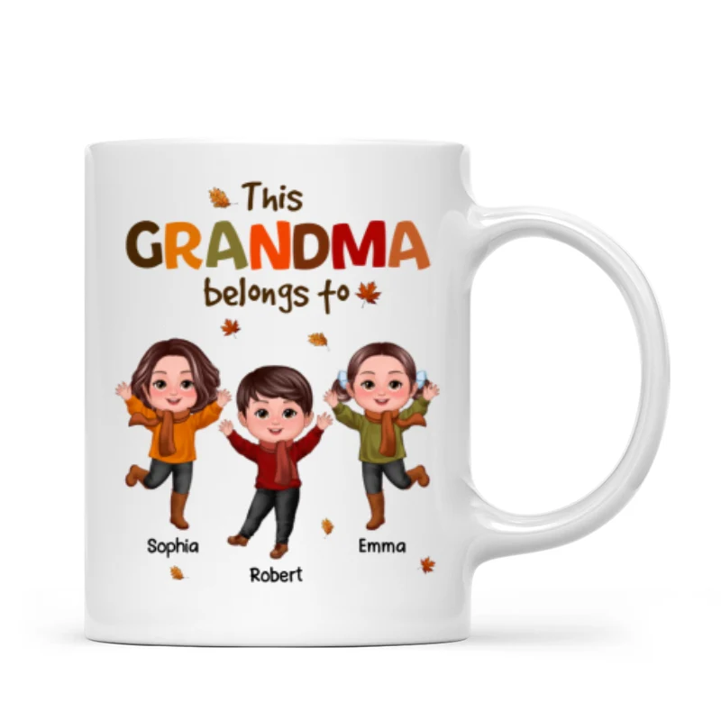 This Grandma Mom Belongs To Fall Season Personalized Mug - Image 4
