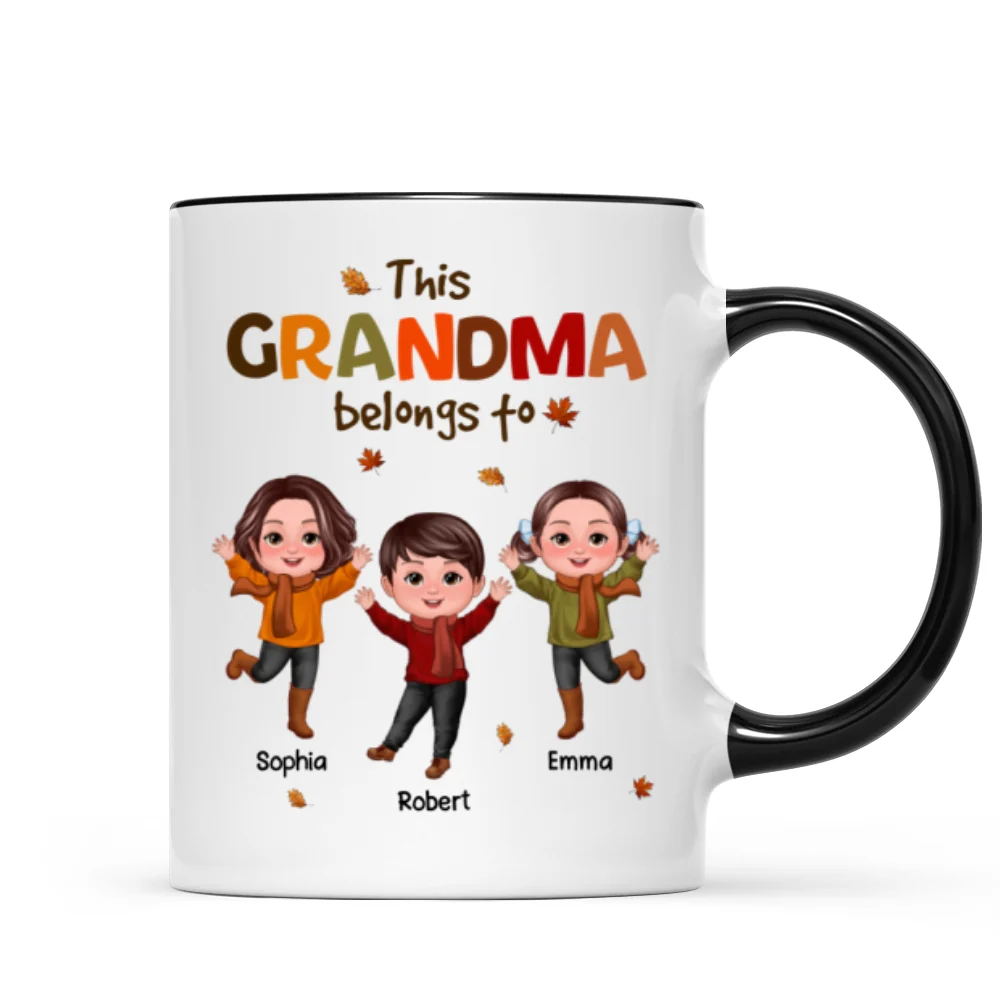 This Grandma Mom Belongs To Fall Season Personalized Mug - Image 5