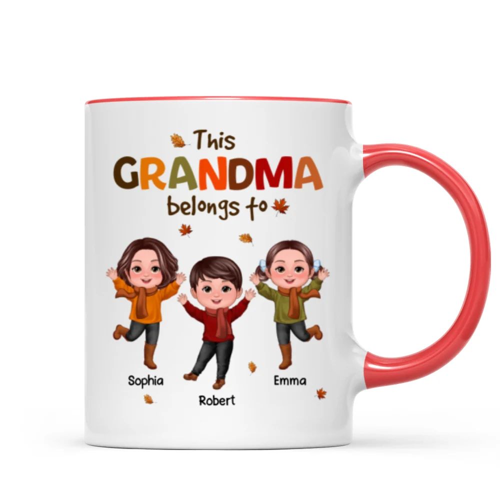 This Grandma Mom Belongs To Fall Season Personalized Mug - Image 7