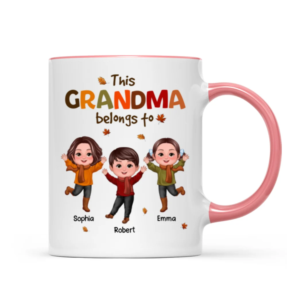 This Grandma Mom Belongs To Fall Season Personalized Mug - Image 9