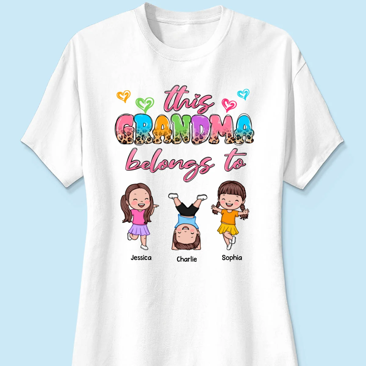 This Grandma Mom Colorful Half Leopard Cute Kids Personalized Shirt - Image 11