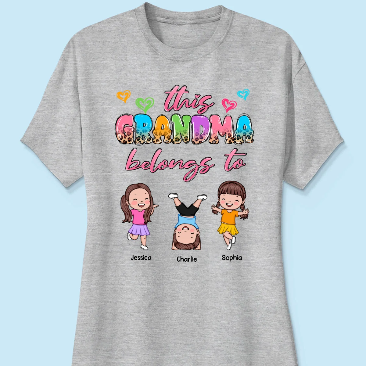 This Grandma Mom Colorful Half Leopard Cute Kids Personalized Shirt - Image 12