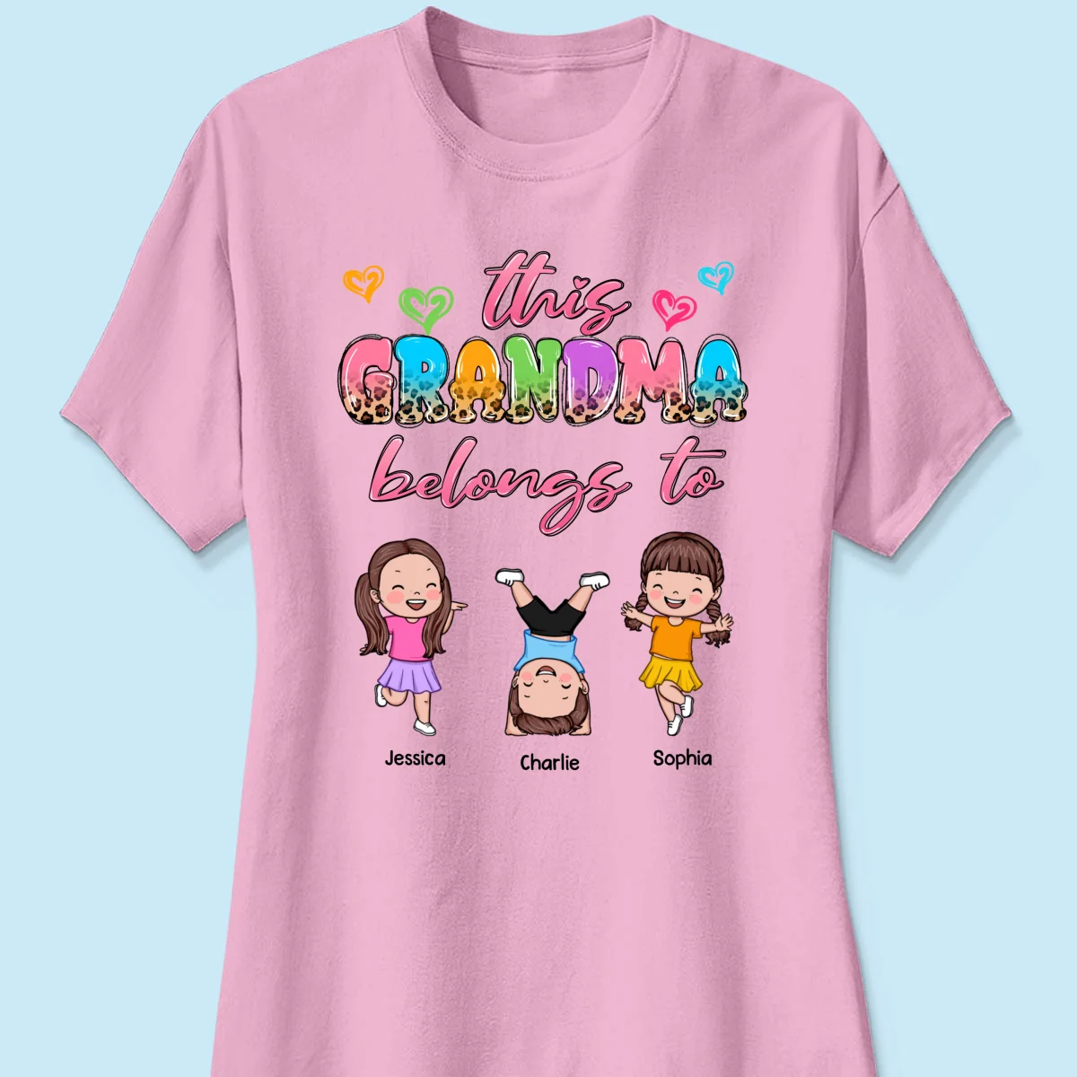 This Grandma Mom Colorful Half Leopard Cute Kids Personalized Shirt - Image 13