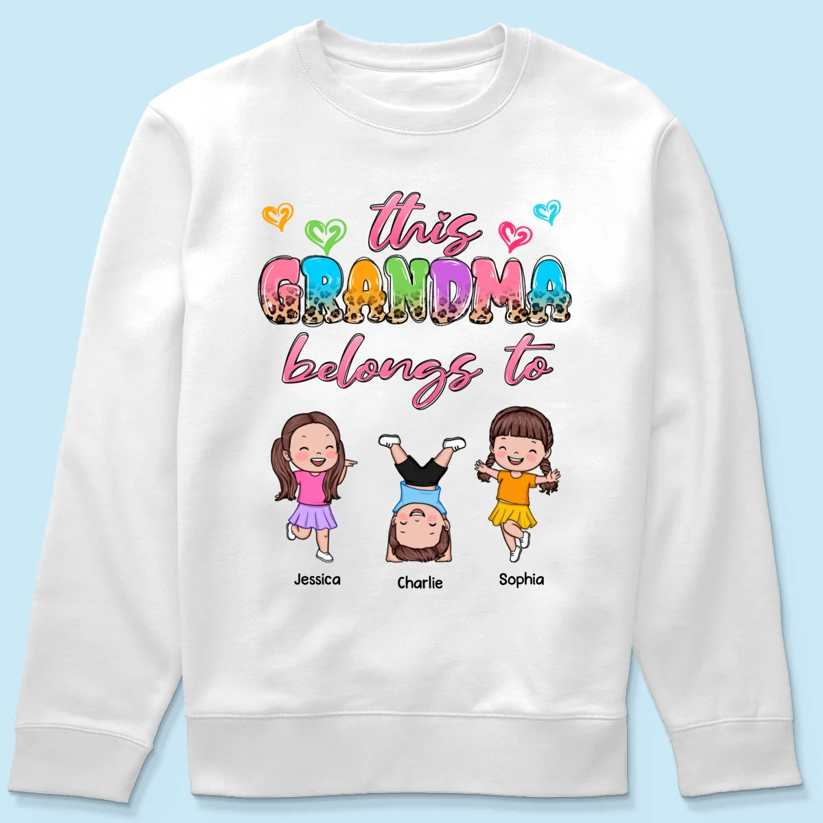This Grandma Mom Colorful Half Leopard Cute Kids Personalized Shirt - Image 19