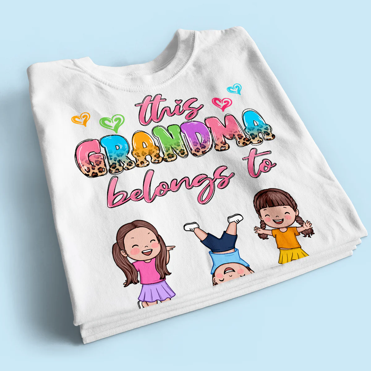 This Grandma Mom Colorful Half Leopard Cute Kids Personalized Shirt - Image 2