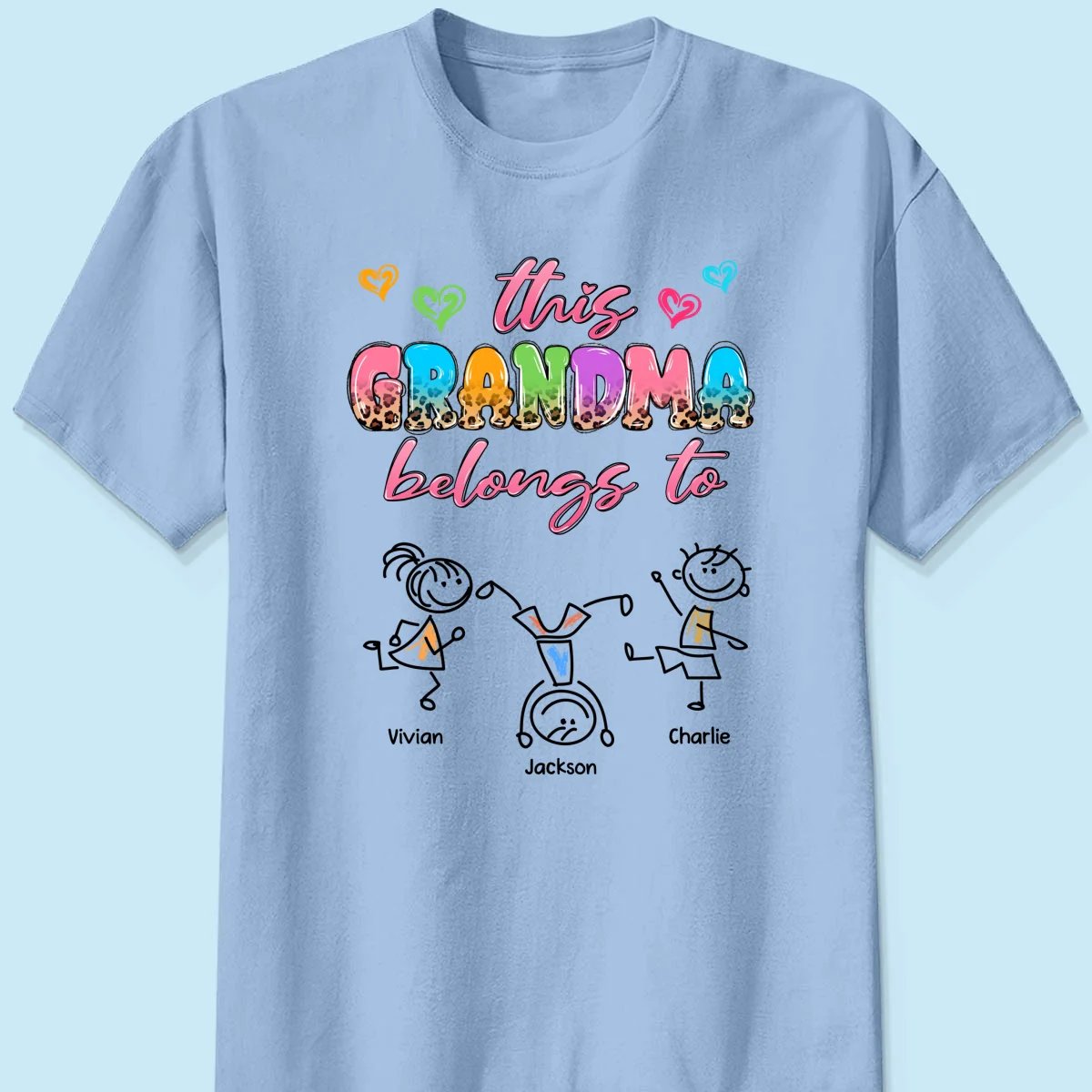 This Grandma Mom Colorful Half Leopard Drawing Personalized Shirt - Image 10