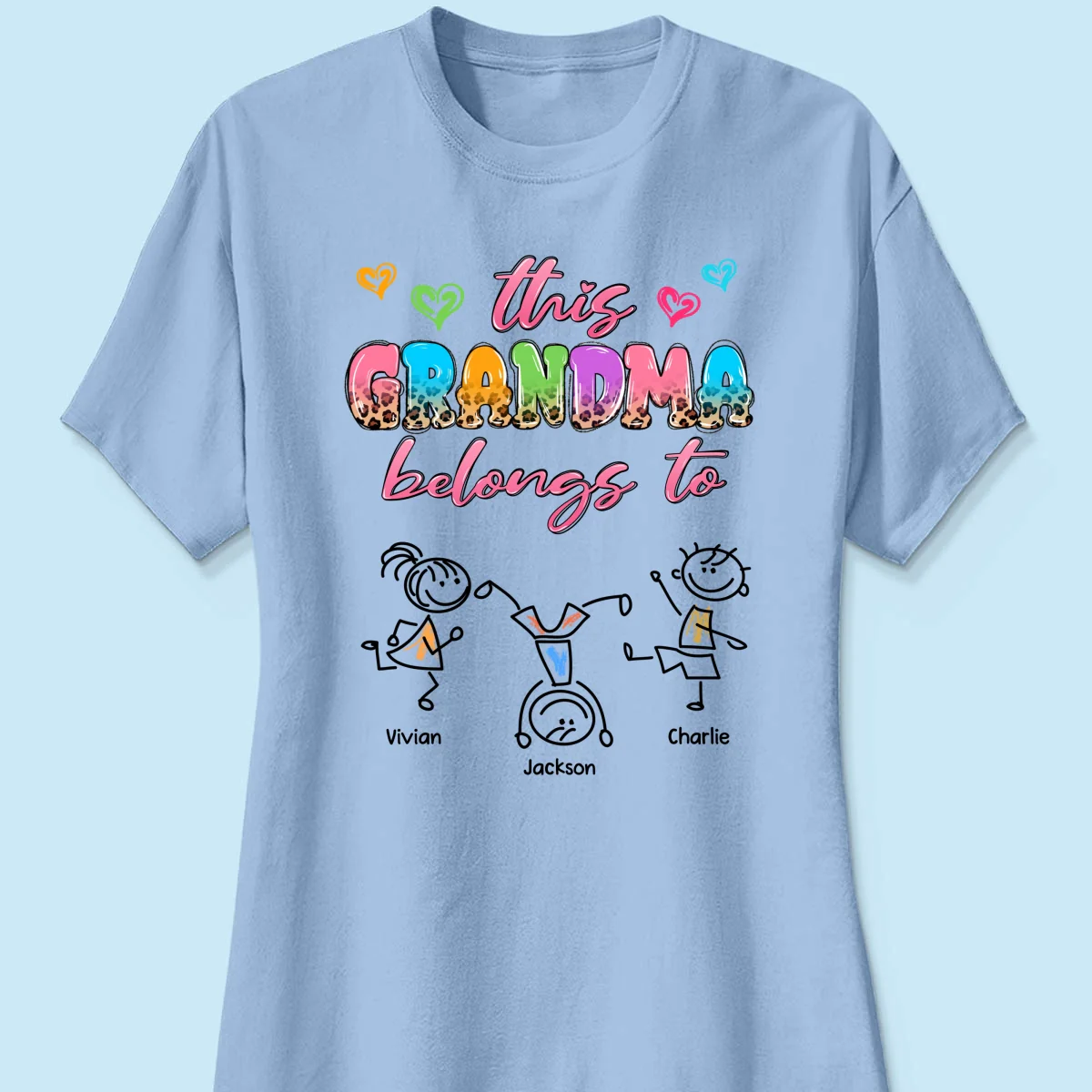 This Grandma Mom Colorful Half Leopard Drawing Personalized Shirt - Image 14