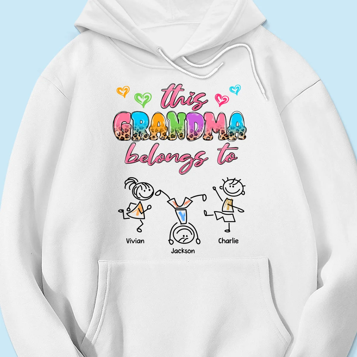 This Grandma Mom Colorful Half Leopard Drawing Personalized Shirt - Image 15