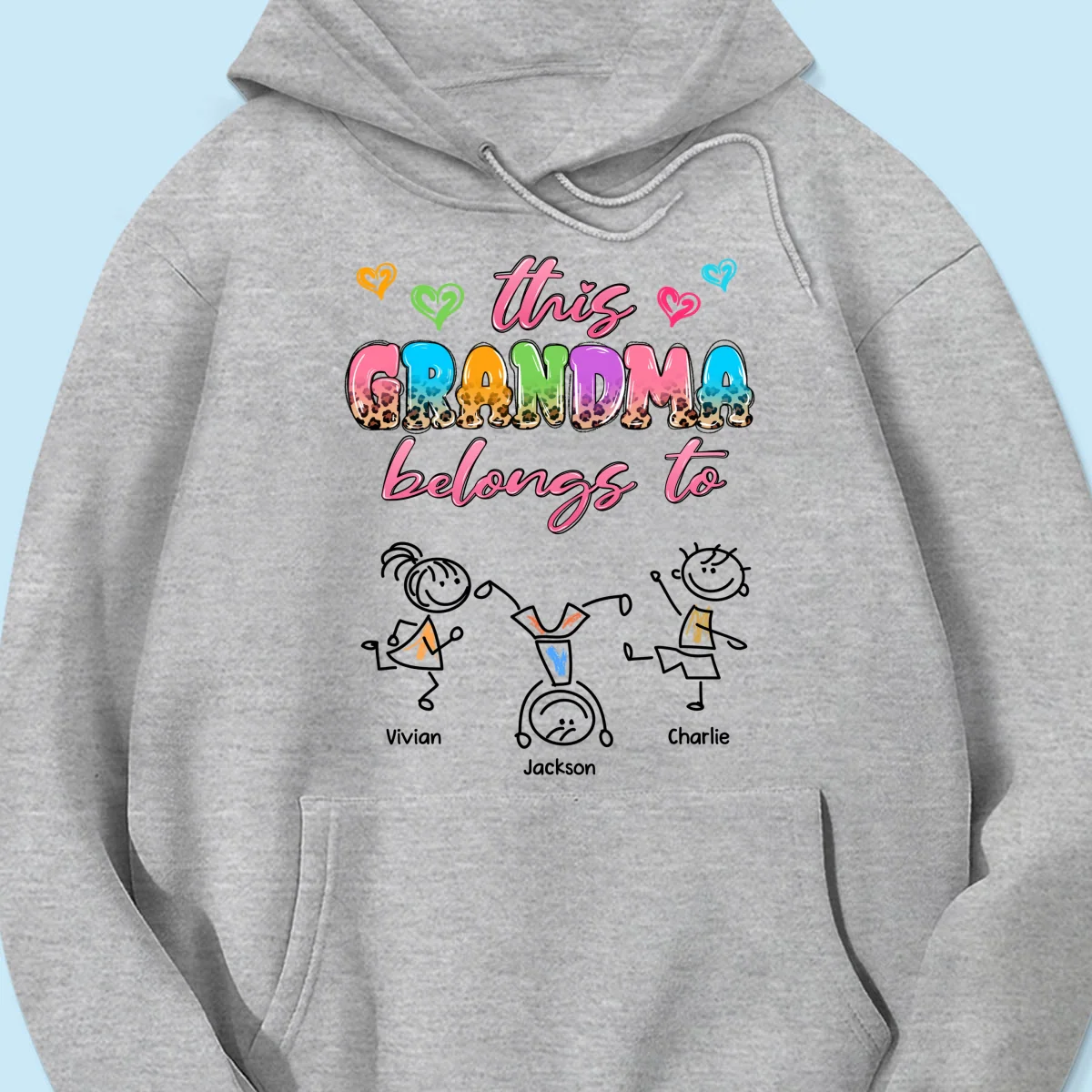 This Grandma Mom Colorful Half Leopard Drawing Personalized Shirt - Image 16