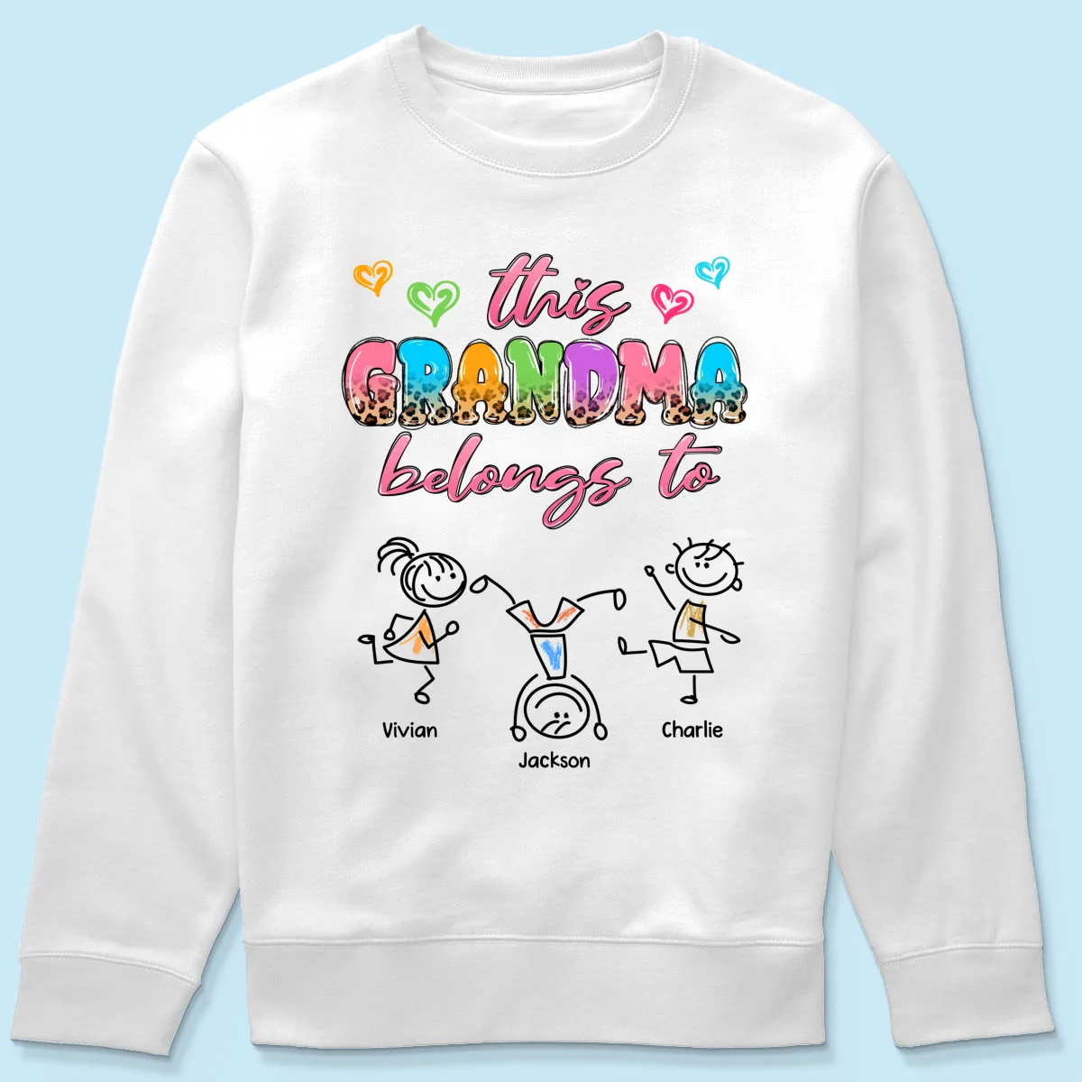 This Grandma Mom Colorful Half Leopard Drawing Personalized Shirt - Image 19