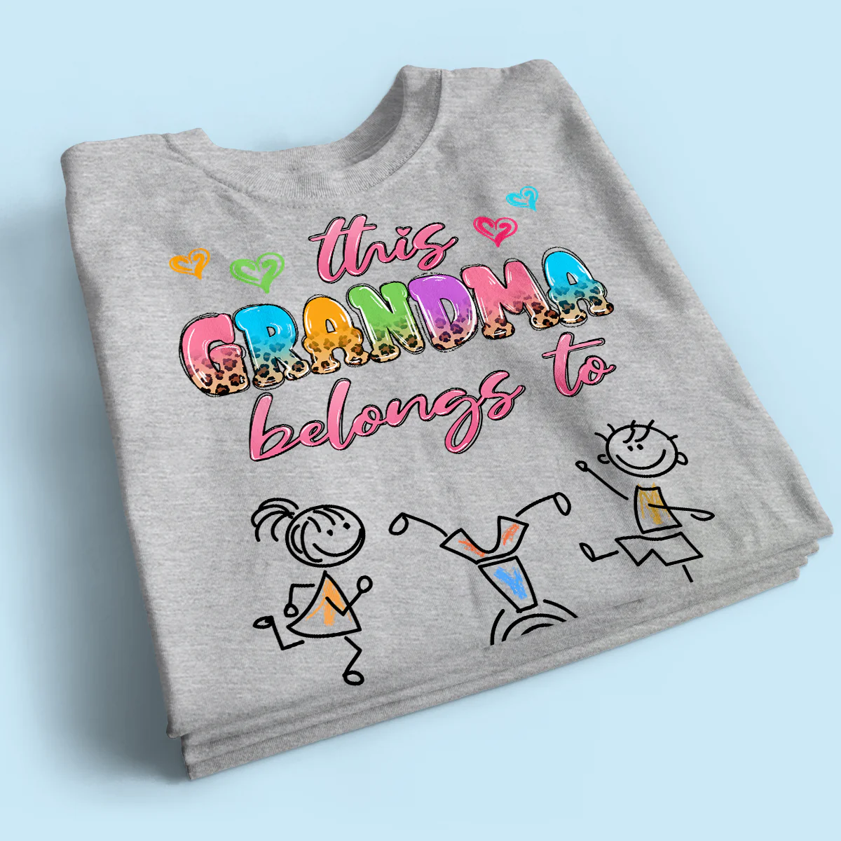 This Grandma Mom Colorful Half Leopard Drawing Personalized Shirt - Image 2