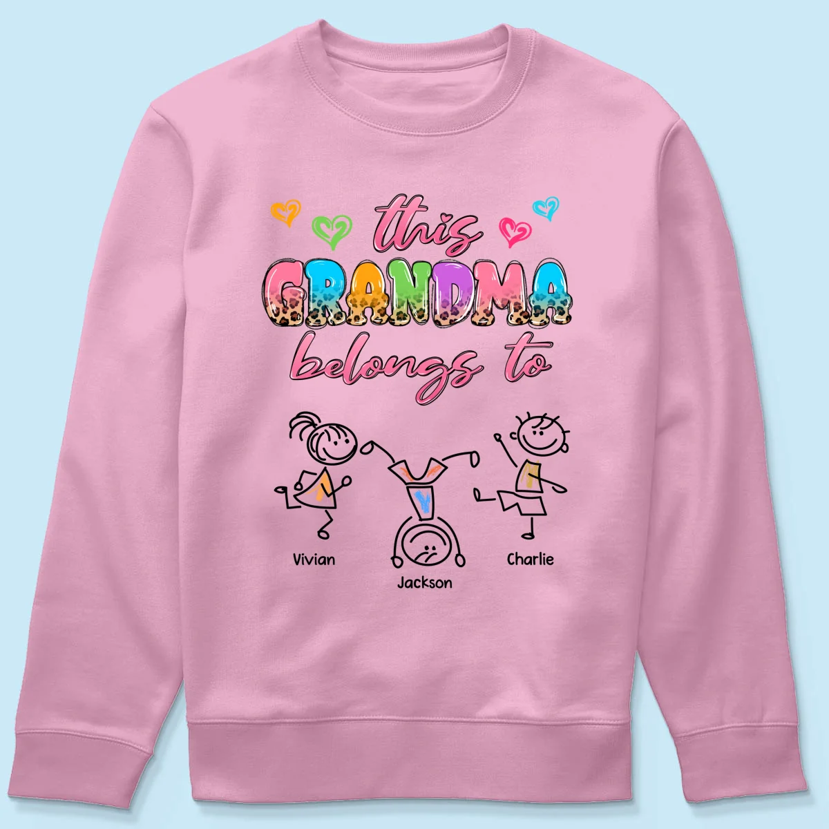 This Grandma Mom Colorful Half Leopard Drawing Personalized Shirt - Image 21