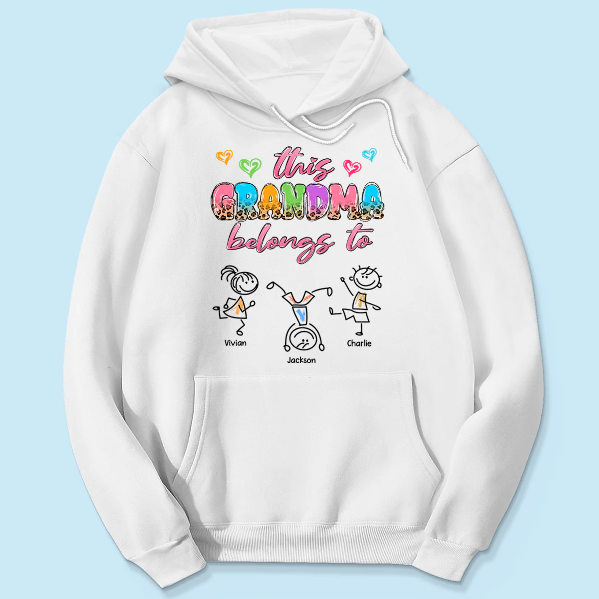 This Grandma Mom Colorful Half Leopard Drawing Personalized Shirt - Image 5