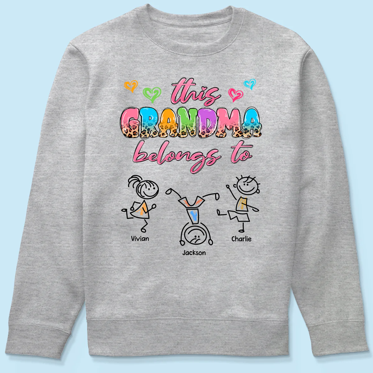 This Grandma Mom Colorful Half Leopard Drawing Personalized Shirt - Image 6