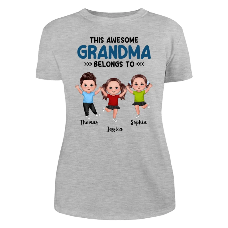 This Grandma Mom Dad Grandpa Belongs To Happy Kids Personalized Shirt - Image 10