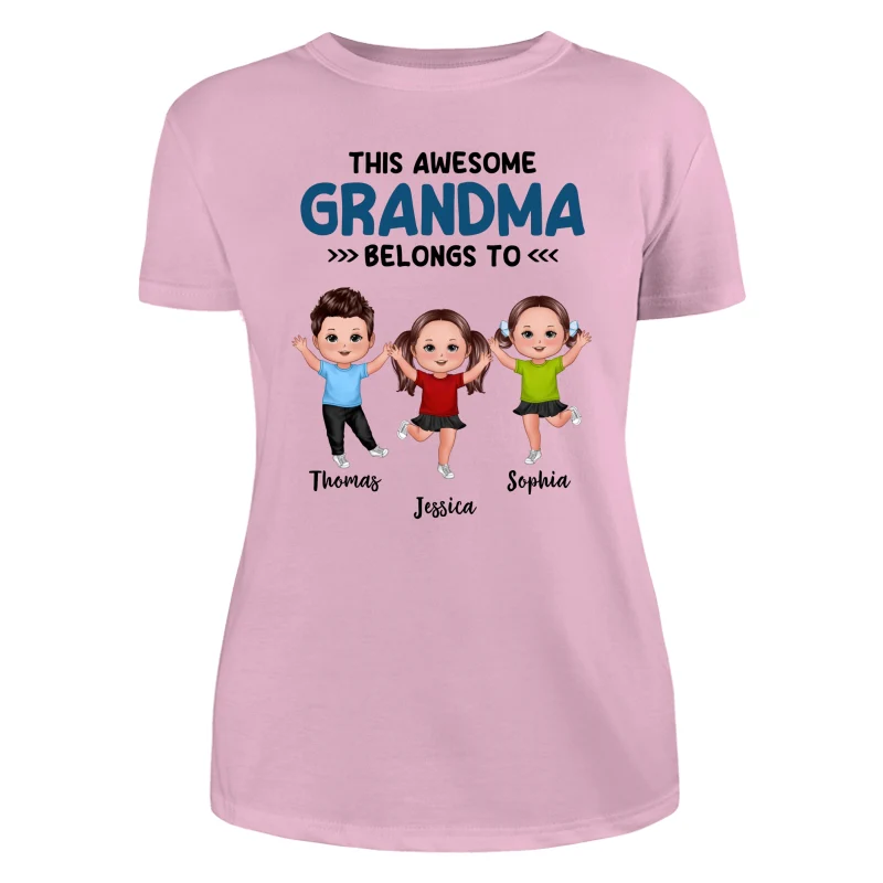 This Grandma Mom Dad Grandpa Belongs To Happy Kids Personalized Shirt - Image 11