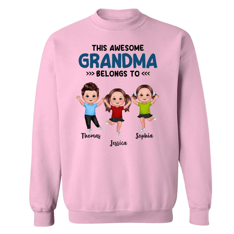 This Grandma Mom Dad Grandpa Belongs To Happy Kids Personalized Shirt - Image 19