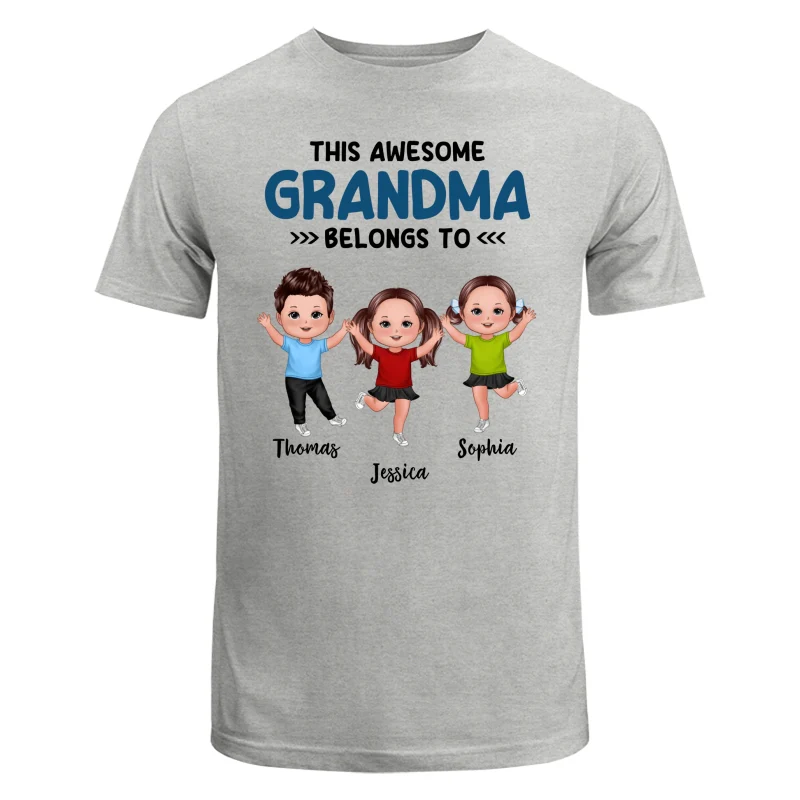 This Grandma Mom Dad Grandpa Belongs To Happy Kids Personalized Shirt - Image 6