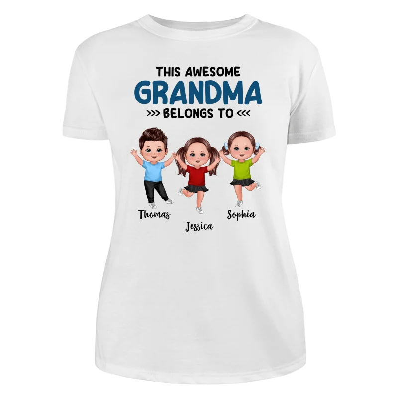 This Grandma Mom Dad Grandpa Belongs To Happy Kids Personalized Shirt - Image 9