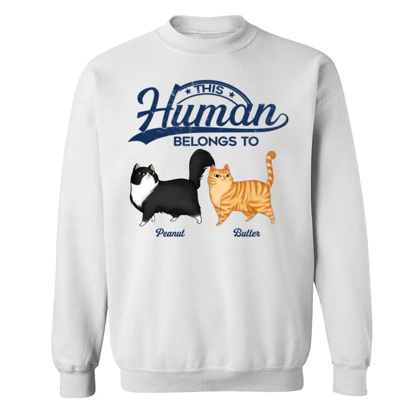 This Human Belongs To Cartoon Walking Cat Personalized Shirt - Image 13
