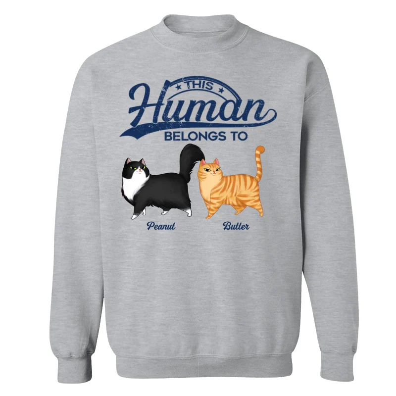 This Human Belongs To Cartoon Walking Cat Personalized Shirt - Image 14