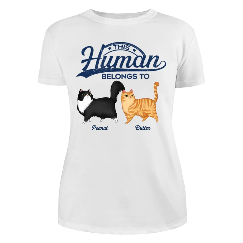 This Human Belongs To Cartoon Walking Cat Personalized Shirt - Image 5