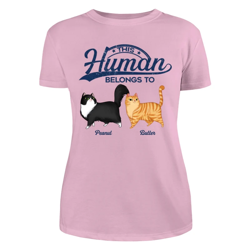 This Human Belongs To Cartoon Walking Cat Personalized Shirt - Image 7