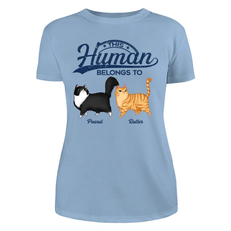 This Human Belongs To Cartoon Walking Cat Personalized Shirt - Image 8