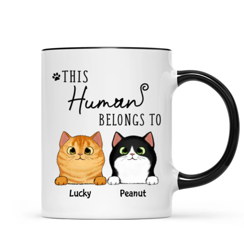 This Human Belongs To Fluffy Cats Personalized Mug - Image 5
