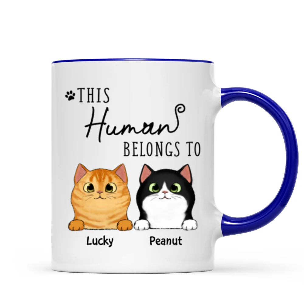 This Human Belongs To Fluffy Cats Personalized Mug - Image 6