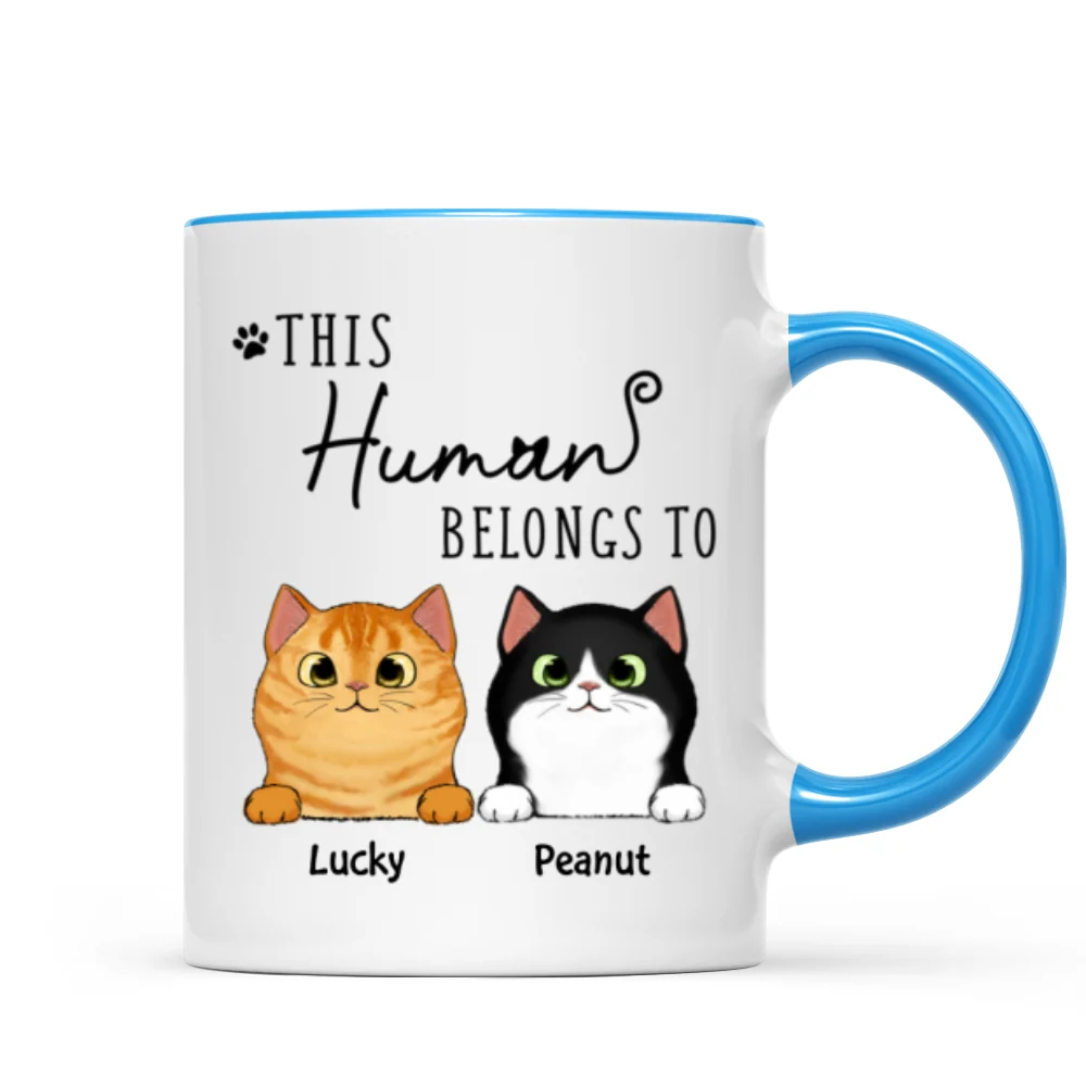This Human Belongs To Fluffy Cats Personalized Mug - Image 8