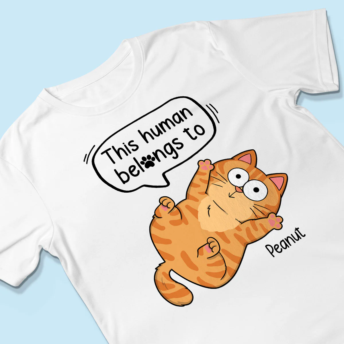This Human Belongs To Naughty Cats Personalized Shirt - Image 3