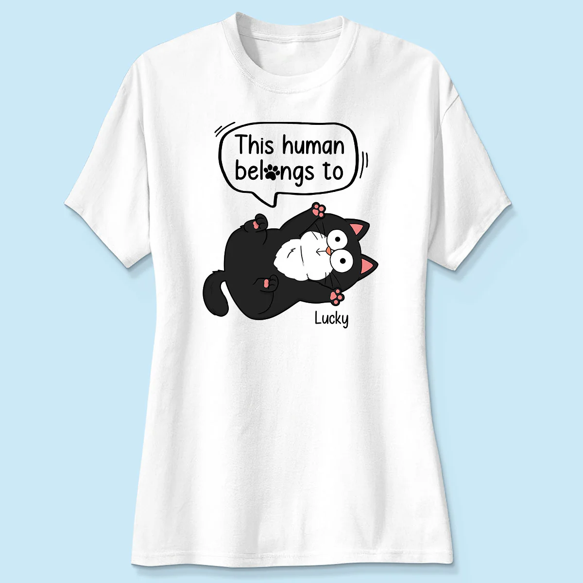 This Human Belongs To Naughty Cats Personalized Shirt - Image 4
