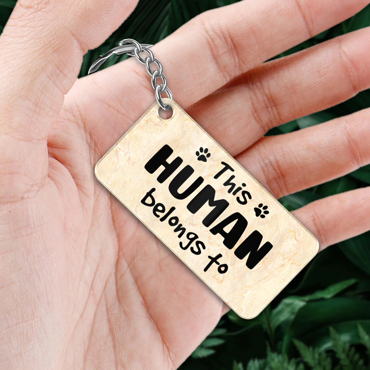 This Human Belongs To Watercolor Cute Dogs Cats Personalized Acrylic Keychain - Image 2