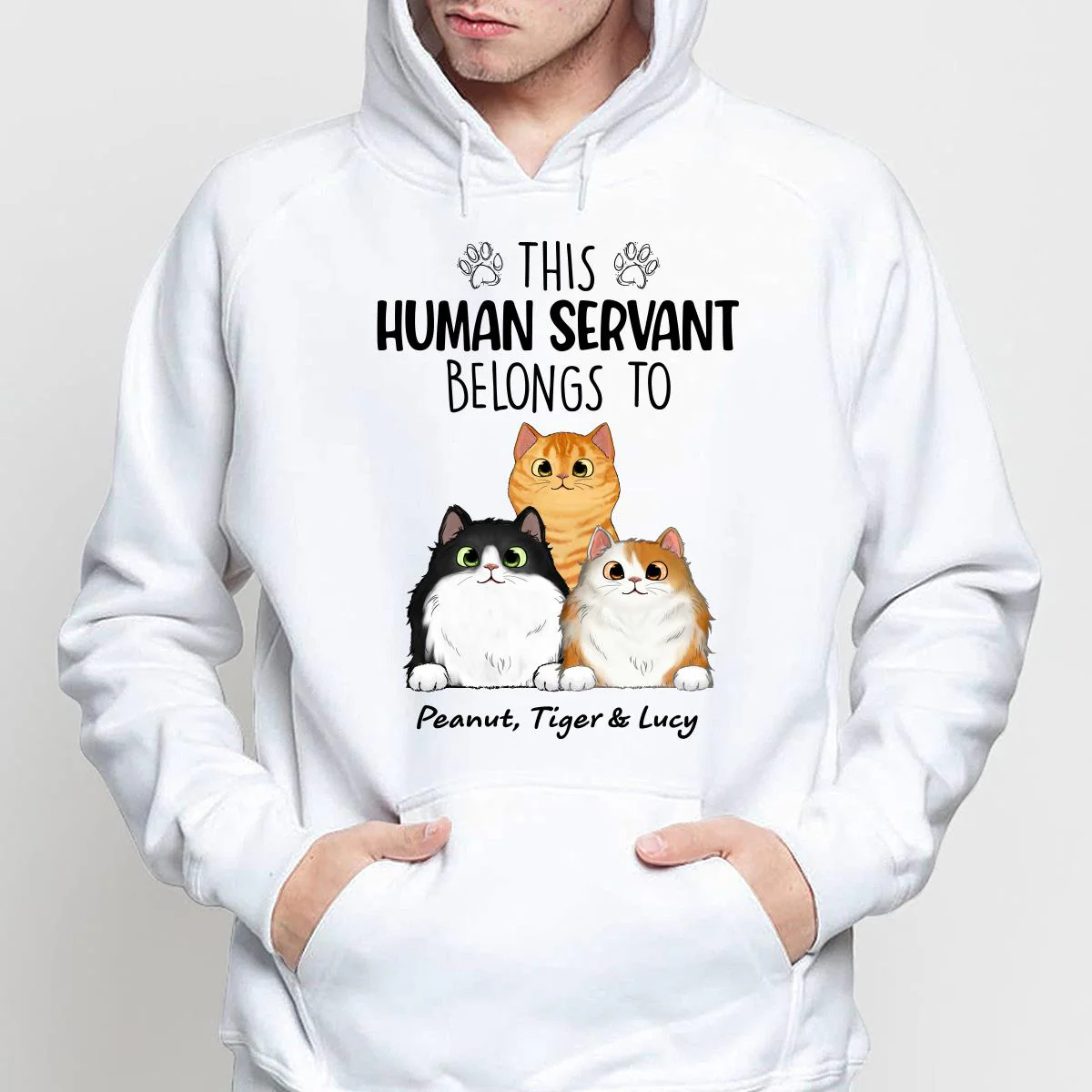 This Human Servants Belongs To Fluffy Cats Personalized Shirt - Image 4