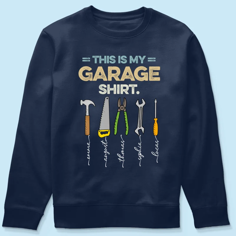 This Is My Garage Shirt Custom Kid Name - Personalized Shirt - Father's Day Gift For Mechanic Dad, Grandpa - Image 13