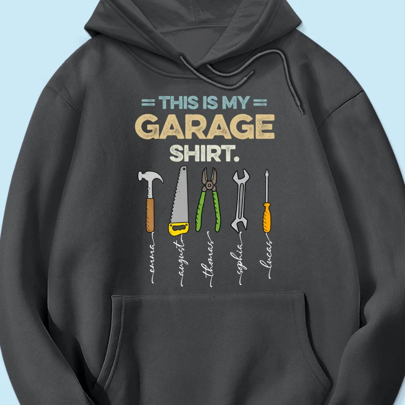 This Is My Garage Shirt Custom Kid Name - Personalized Shirt - Father's Day Gift For Mechanic Dad, Grandpa - Image 19