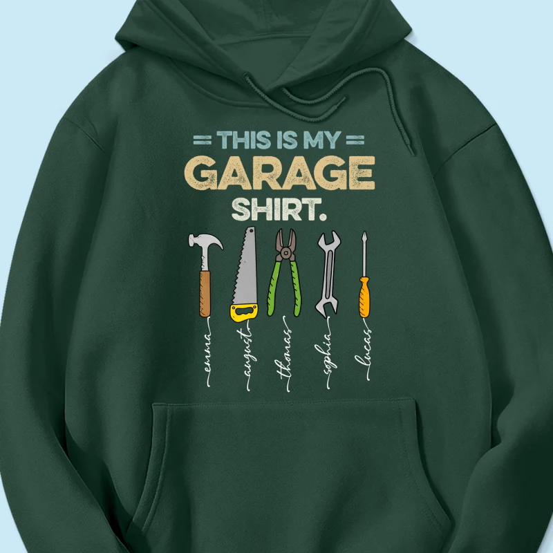 This Is My Garage Shirt Custom Kid Name - Personalized Shirt - Father's Day Gift For Mechanic Dad, Grandpa - Image 20
