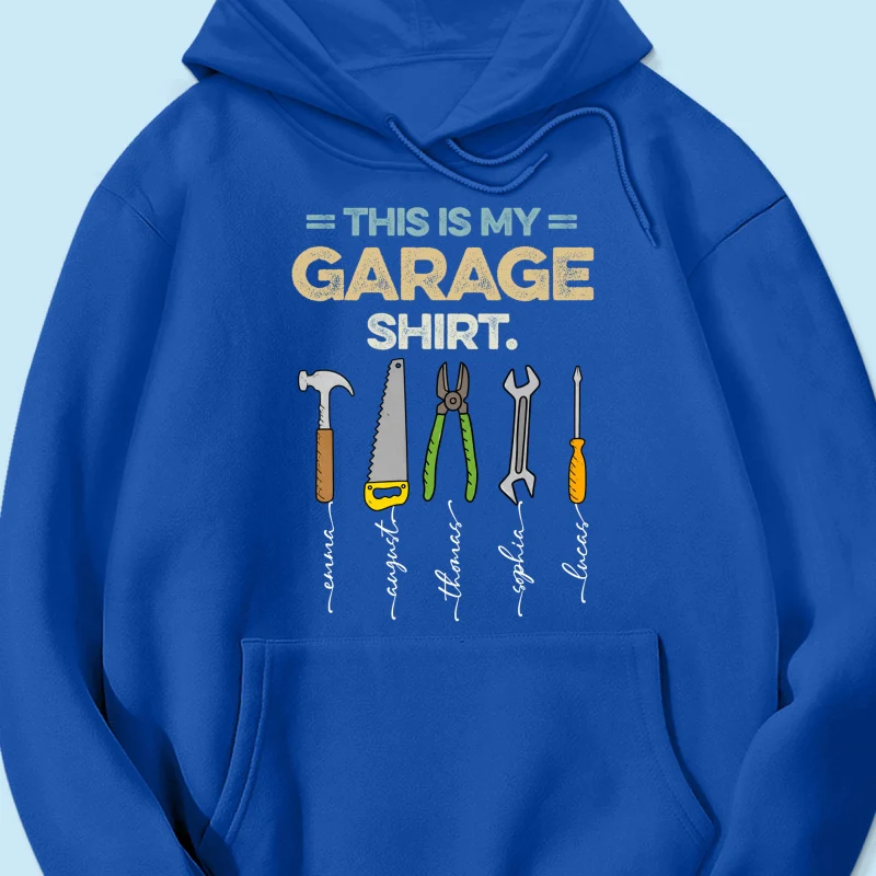This Is My Garage Shirt Custom Kid Name - Personalized Shirt - Father's Day Gift For Mechanic Dad, Grandpa - Image 21