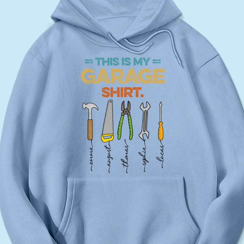 This Is My Garage Shirt Custom Kids Name - Personalized Shirt - Father's Day Gift For Mechanic Dad, Grandpa - Image 16