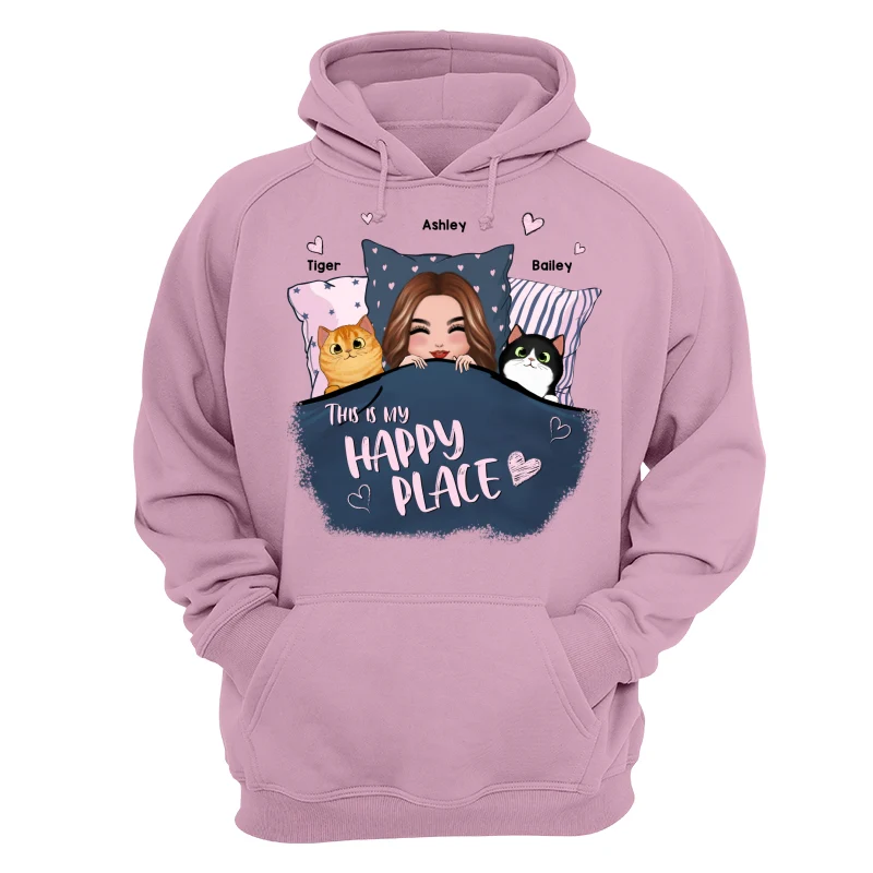 This Is My Happy Place Cat Mom Personalized Shirt - Image 15