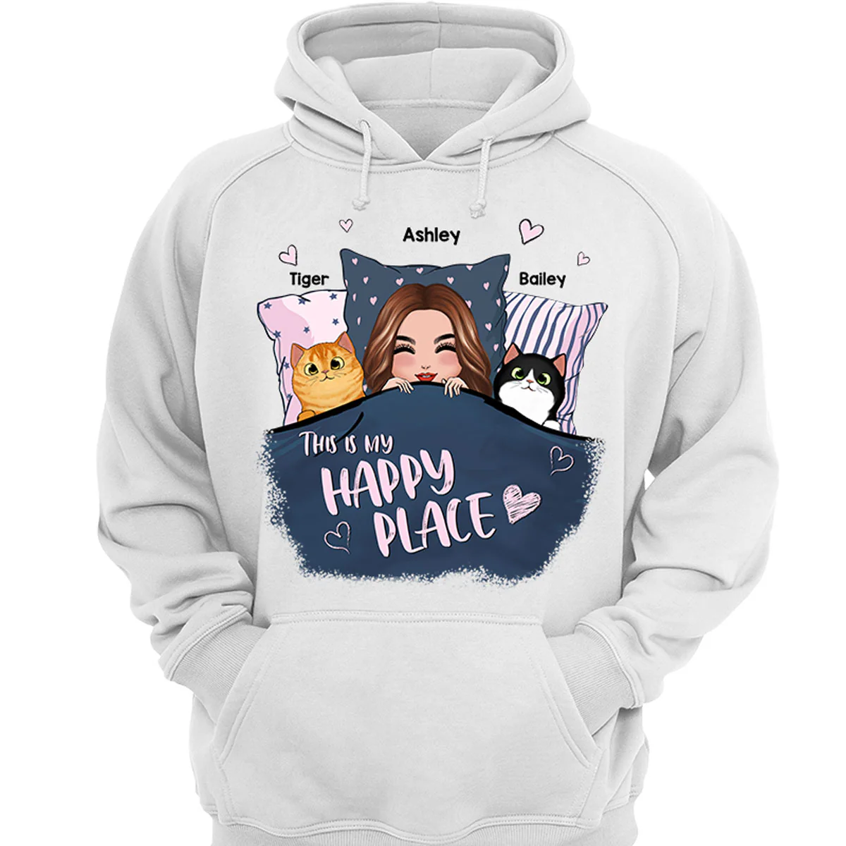 This Is My Happy Place Cat Mom Personalized Shirt - Image 3